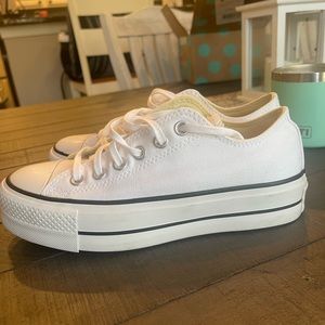 Converse Chuck Taylor All Star Lift Platform Canvas White Black Sz 7